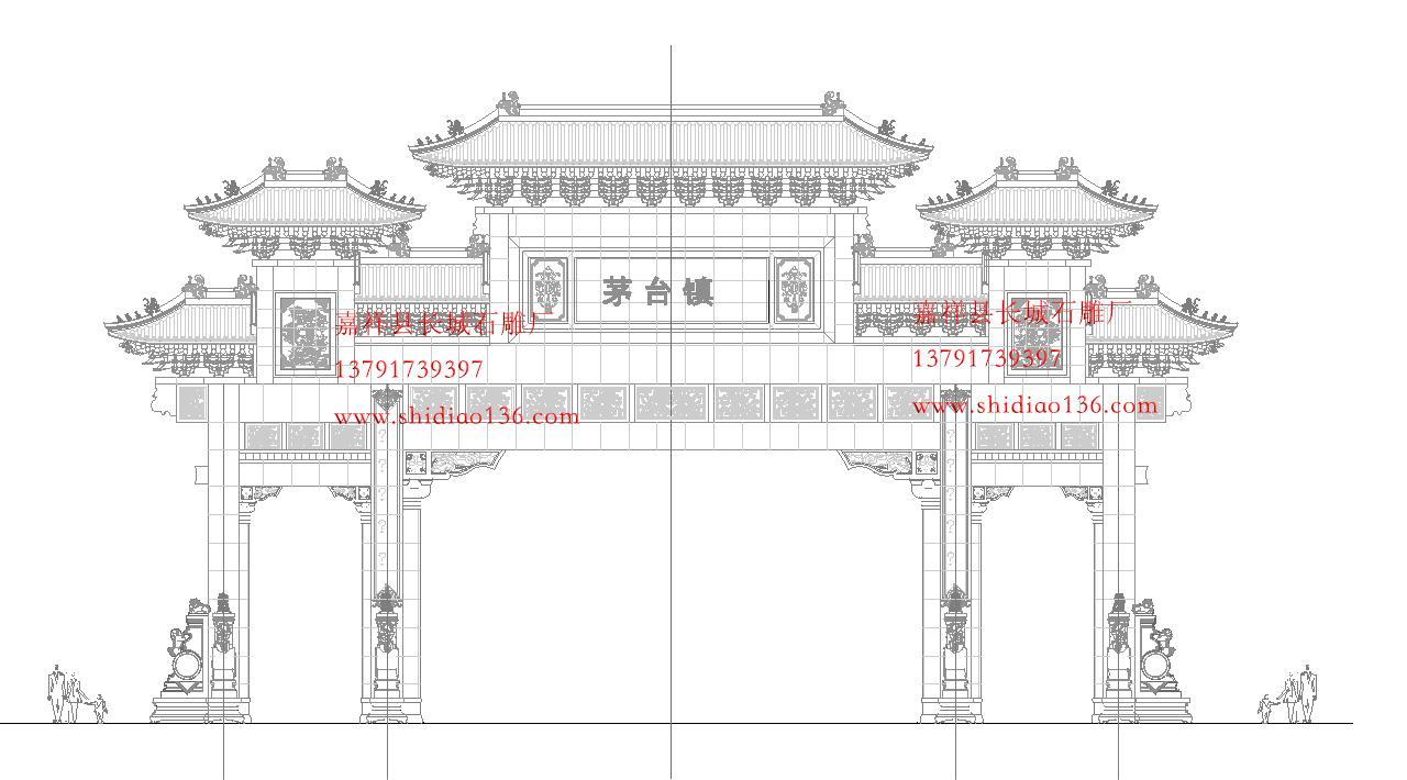 石雕牌坊設(shè)計圖